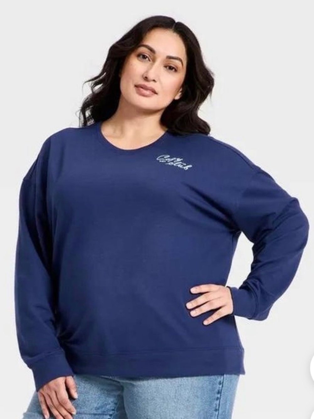 Ava & Viv Women's Navy and Blue Sweatshirt. Sz 3X.